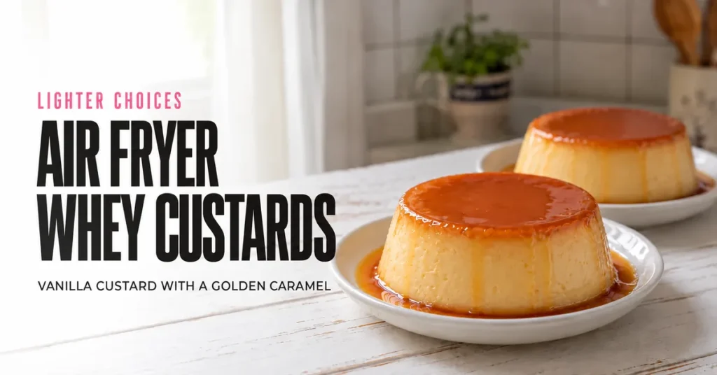 Air Fryer Vanilla Whey Custards with Caramel
