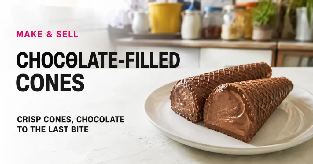 Chocolate-Filled Waffle Cones